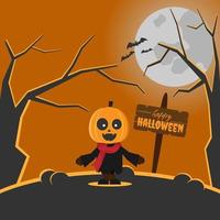 Happy Halloween From Cute Jack O Lantern. Suitable For Halloween Events, Cards, Posters, etc vector