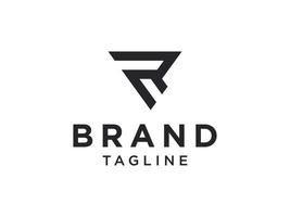 Black Geometric Shape Initial Letter R isolated on White Background. Usable for Business and Building Logos. Flat Vector Logo Design Template Element.