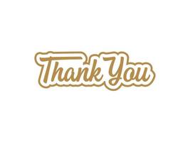 Thank You Card. Hand Drawn Lettering Calligraphic With Outline Cloud isolated on White Background. Vector illustration