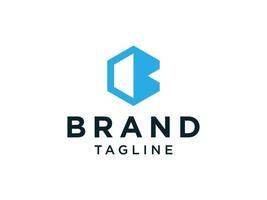 logotipo abstracto de la letra inicial b. la línea azul da forma al estilo infinito aislado en el fondo blanco. utilizable para logotipos comerciales y de marca. elemento de plantilla de diseño de logotipo de vector plano.