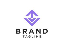 Square Arrow Up Logo. Arrow Out of Box Icon Design Template Element. Flat Vector Illustration.
