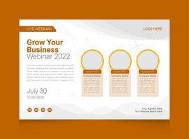 Webinar banner invitation with white color template design vector