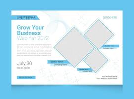 Webinar banner invitation with blue color template design vector