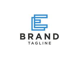logotipo inicial moderno de la letra e. estilo infinito de línea redondeada azul aislado sobre fondo blanco. utilizable para logotipos de negocios y tecnología. elemento de plantilla de diseño de logotipo de vector plano.