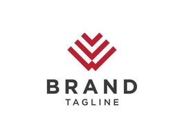 logotipo inicial de la letra w. estilo de corte de letra roja aislado sobre fondo blanco. utilizable para logotipos comerciales y de marca. elemento de plantilla de diseño de logotipo de vector plano.