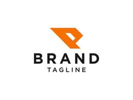 Orange Line Abstract Letter P Logo. Usable for Business and Technology Logos. Flat Vector Logo Design Template Element.