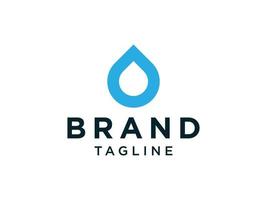 logotipo de gota de aceite simple. combinación azul aislado sobre fondo blanco. elemento de plantilla de diseño de logotipo vectorial plano para logotipos de naturaleza y marca. vector
