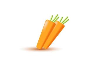 unique 3d rendering carrot icon orange isolated on vector