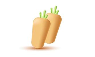 unique 3d rendering carrot icon design orange isolated on vector