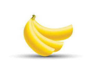 unique 3d rendering three banana icon isolated on vector