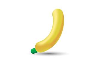 unique 3d yellow fresh half peeled nutritious banana isolated on vector