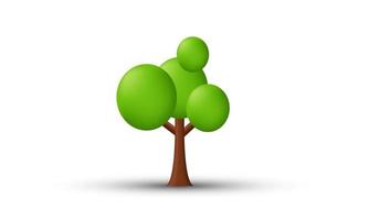 icono de diseño de concepto de ecología verde árbol 3d único aislado en vector