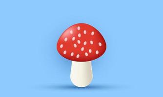 unique mushroomy 3d vegetables illustration design icon isolated on vector