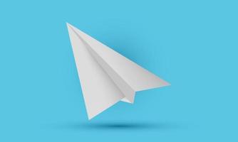 icono de diseño de concepto de avión de papel 3d único aislado en vector