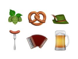 set of isolated oktoberfest elements. vector