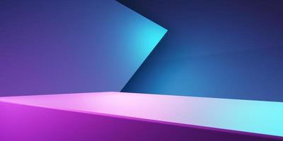 3d rendering of purple and blue abstract geometric background. Cyberpunk concept. Scene for advertising, technology, showcase, banner, cosmetic, fashion, business. Sci-Fi Illustration. Product display photo