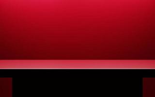 3d rendering of empty red podium abstract geometric minimal background. Scene for advertising, cosmetic ads, showcase, presentation, technology, cream, fashion, new year. Illustration. Product display photo