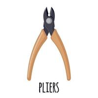 Cutting pliers icon in flat style isolated on white background. Carpenter tool. Vector illustration.