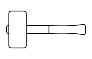 Hammer icon in line art style isolated on white background. Carpenter tool. Vector illustration.
