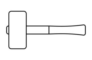 icono de martillo en estilo de arte de línea aislado sobre fondo blanco. herramienta de carpintero. ilustración vectorial vector