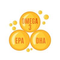 icono de cápsulas omega 3 en estilo plano aislado sobre fondo blanco. ilustración vectorial vector