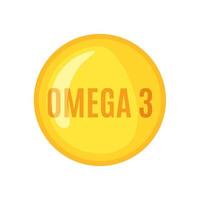 Omega 3 capsule icon in flat style isolated on white background. Vector illustration.