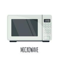 Microwave oven icon in flat style isoated on white background. Vector illustration