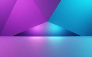 3d rendering of purple and blue abstract geometric background. Cyberpunk concept. Scene for advertising, technology, showcase, banner, cosmetic, fashion, business. Sci-Fi Illustration. Product display photo