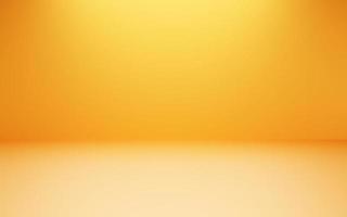 Representación 3d de fondo de concepto mínimo abstracto amarillo naranja vacío. escena para publicidad, anuncios cosméticos, espectáculos, tecnología, comida, pancarta, crema, moda, verano, niño. ilustración.exhibición del producto foto