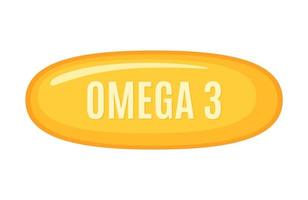 Omega 3 capsule icon in flat style isolated on white background. Vector illustration.