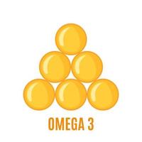 icono de cápsulas omega 3 en estilo plano aislado sobre fondo blanco. ilustración vectorial vector