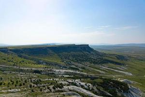 White limestone rock, wild mountain nature, national landmark. photo