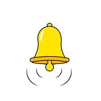 Yellow Notification Bell in Groovy Style Back to School vector