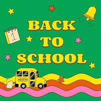 Back to School Banner in Groove Style vector