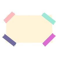 Empty note paper on the wall. Isolated vector illustration on white background.