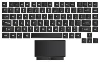 Kyeboard vector design, keyboard layout vector with alphabet, keyboard buttons layout illustration