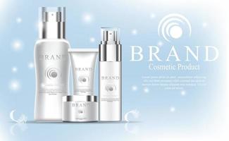 vector de producto de lujo de belleza cosmética, spray corporal, crema, champú para el cuidado de la piel ilustración de maqueta de producto cosmético