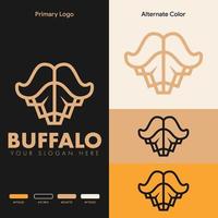 simple minimalist buffalo head logo design