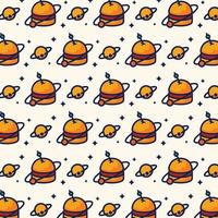 simple seamless burger planet pattern vector