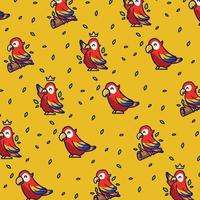 seamless cute bird parrot pattern vector