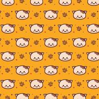 seamless animal cat cute pattern vector