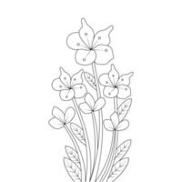 doodle flower line drawing decorative handmade beautiful clipart design for kids vector