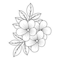 flower coloring page of relaxation and antistress for print template vector