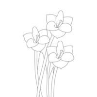 blooming flower branch of bouquet vector element of coloring page flower design