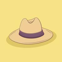 Cowboy Hat Vector Icon Illustration with Outline for Design Element, Clip Art, Web, Landing page, Sticker, Banner. Flat Cartoon Style