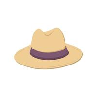 Cowboy Hat Flat Illustration. Clean Icon Design Element on Isolated White Background