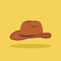 Cowboy Hat Vector Icon Illustration with Outline for Design Element, Clip Art, Web, Landing page, Sticker, Banner. Flat Cartoon Style