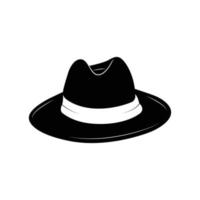 sombrero de vaquero elemento de diseño de icono en blanco y negro sobre fondo blanco aislado vector