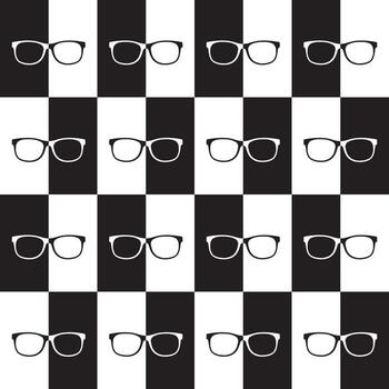 Beautiful seamless glasses pattern design for decorating website background, wallpaper, wrapping paper, fabric, backdrop and etc. vector