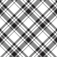 Black and white seamless plaid pattern background. Vector graphics printing on fabrics, shirts, textiles and tablecloth.